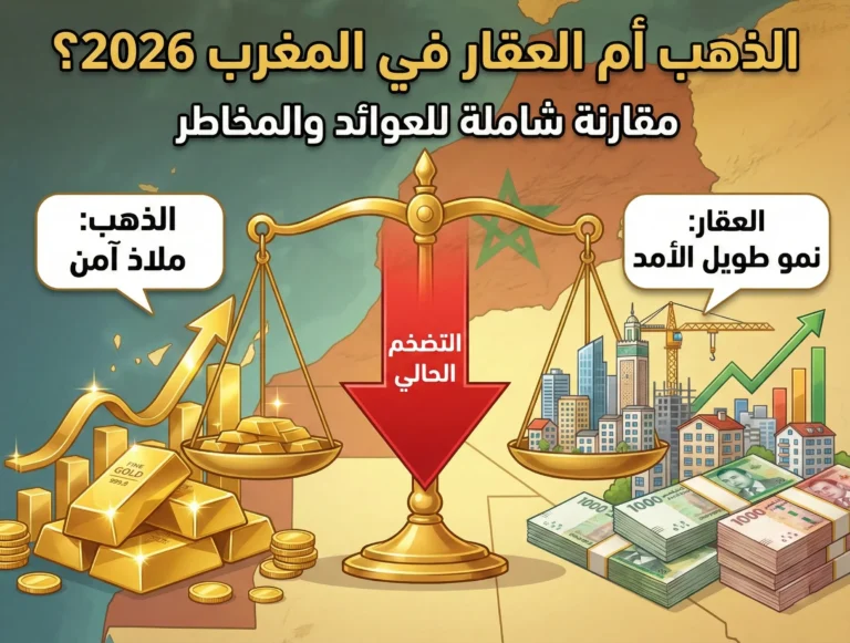الذهب أم العقار في المغرب 2026؟ مقارنة شاملة للعوائد والمخاطر في ظل التضخم الحالي